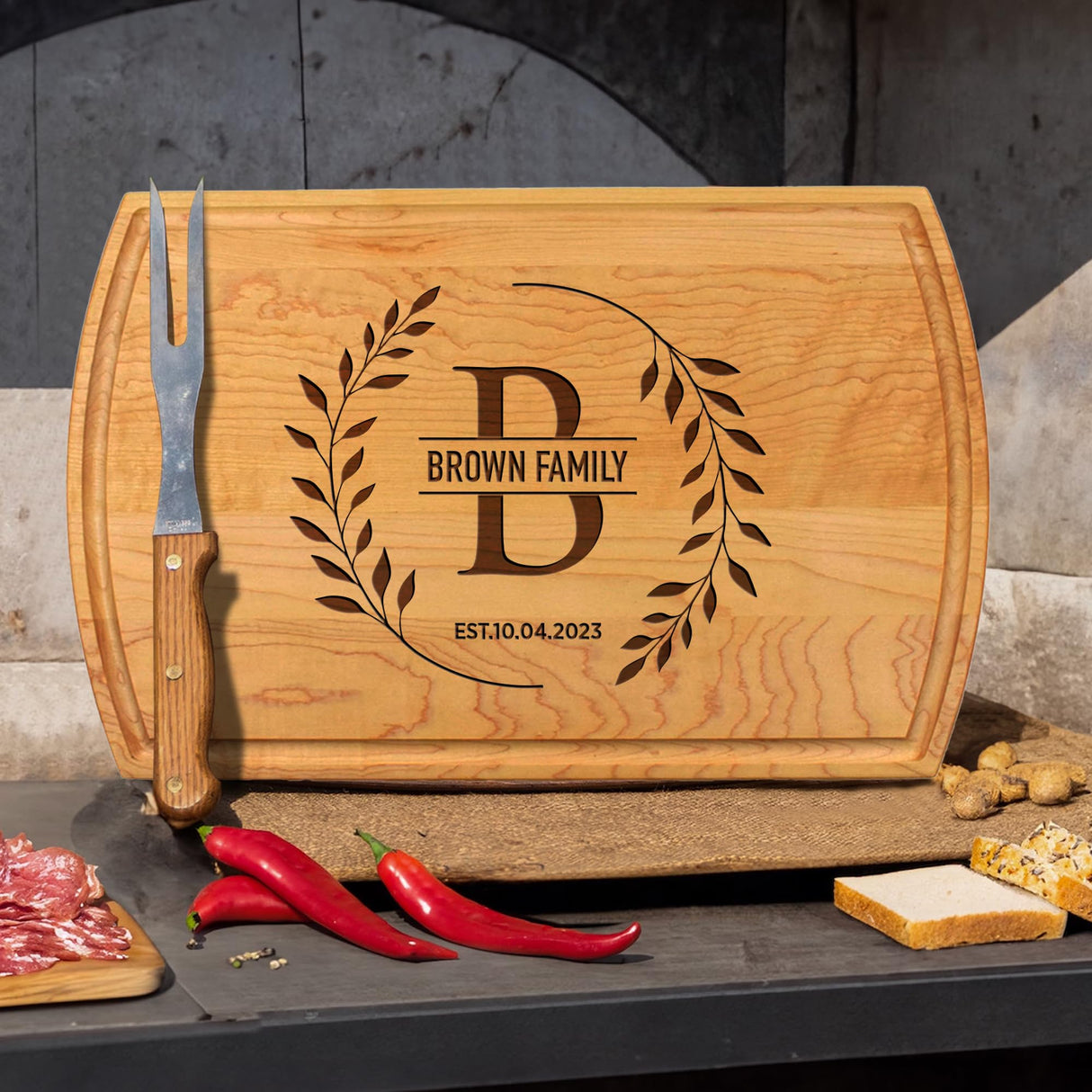 Personalized Cutting Boards Wood Engraved – Lovely Birthday, Anniversary, Bridal Shower, Wedding Present – Christmas gift- House warming gift for Generic