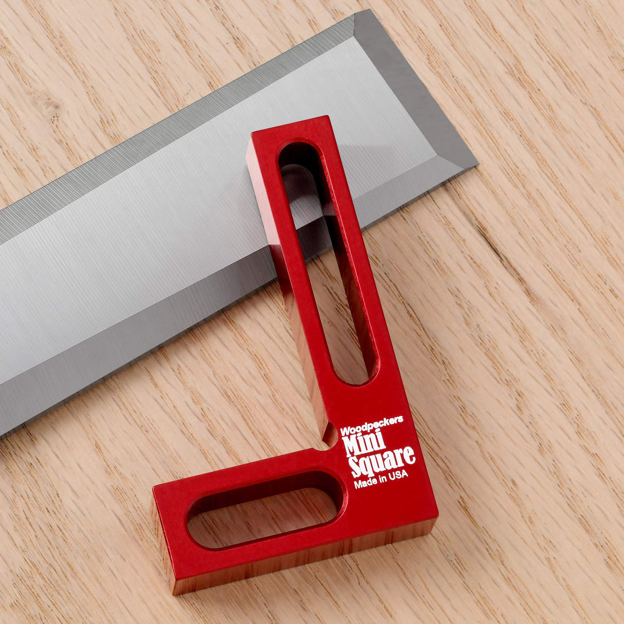 Woodpeckers Mini Square, Small Pocket Wood Working Tool, Check Square on Carpenter Cutting Tools, Premium Precision Woodworking Tools, Red, Aluminum Woodpeckers