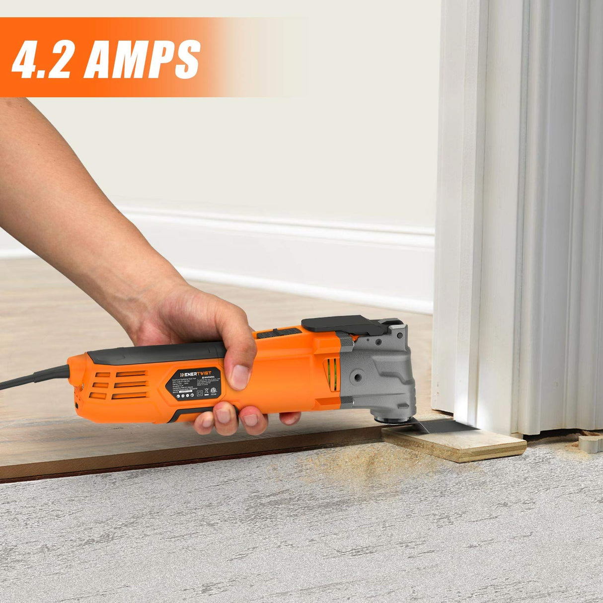 ENERTWIST Oscillating Tool, 4.2 Amp Oscillating Multitool Kit with 5° Oscillation Angle, 6 Variable Speed, 31pcs Saw Accessories, Auxiliary Handle ENERTWIST