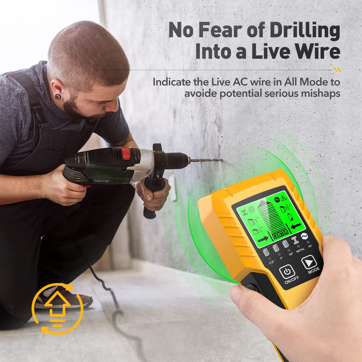 Stud Finder Wall Scanner Detector - 5 in 1 Electronic Wall Wood Metal Stud Finder Edge Center Beam Finders Stud Sensor with LCD Display for Live AC Povlen