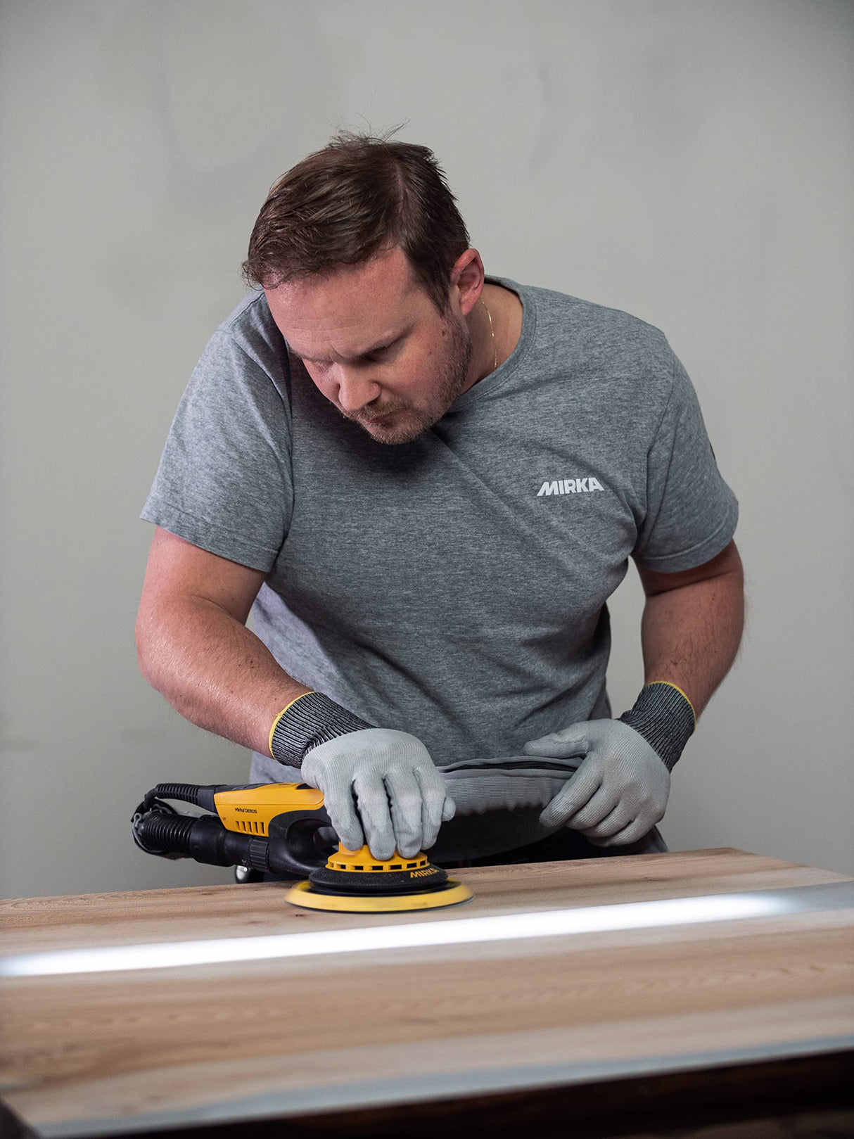 Mirka MID65020CAUS Direct Electric Random Orbital Sander, 6-Inch, Yellow, Black Mirka