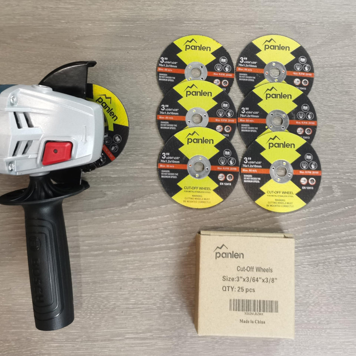 Panlen 25 PCS 3" x3/64x3/8 Cut Off Wheels for Metal, Thin Cutting Discs,Fits Any Angle Grinder or Power Air Tool panlen