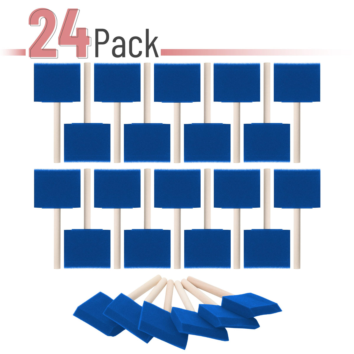 Bates- Foam Paint Brushes, 3 Inch, 24 Pack, Blue, Foam Brush, Sponge Brush, Sponge Brushes for Painting, Sponge Paint Brush, Foam Brushes for Bates Choice