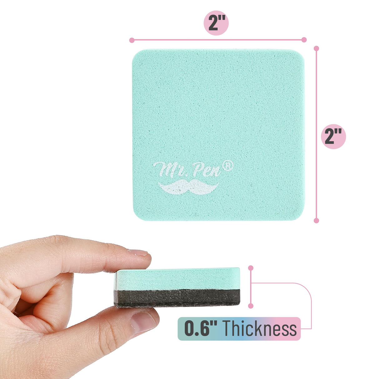 Mr. Pen- Mini Dry Erase Eraser, 24 Pack, Green Magnetic Dry Eraser, Whiteboard Eraser, Dry Erasers for Whiteboard, Magnetic Dry Erase Eraser, Dry Mr. Pen