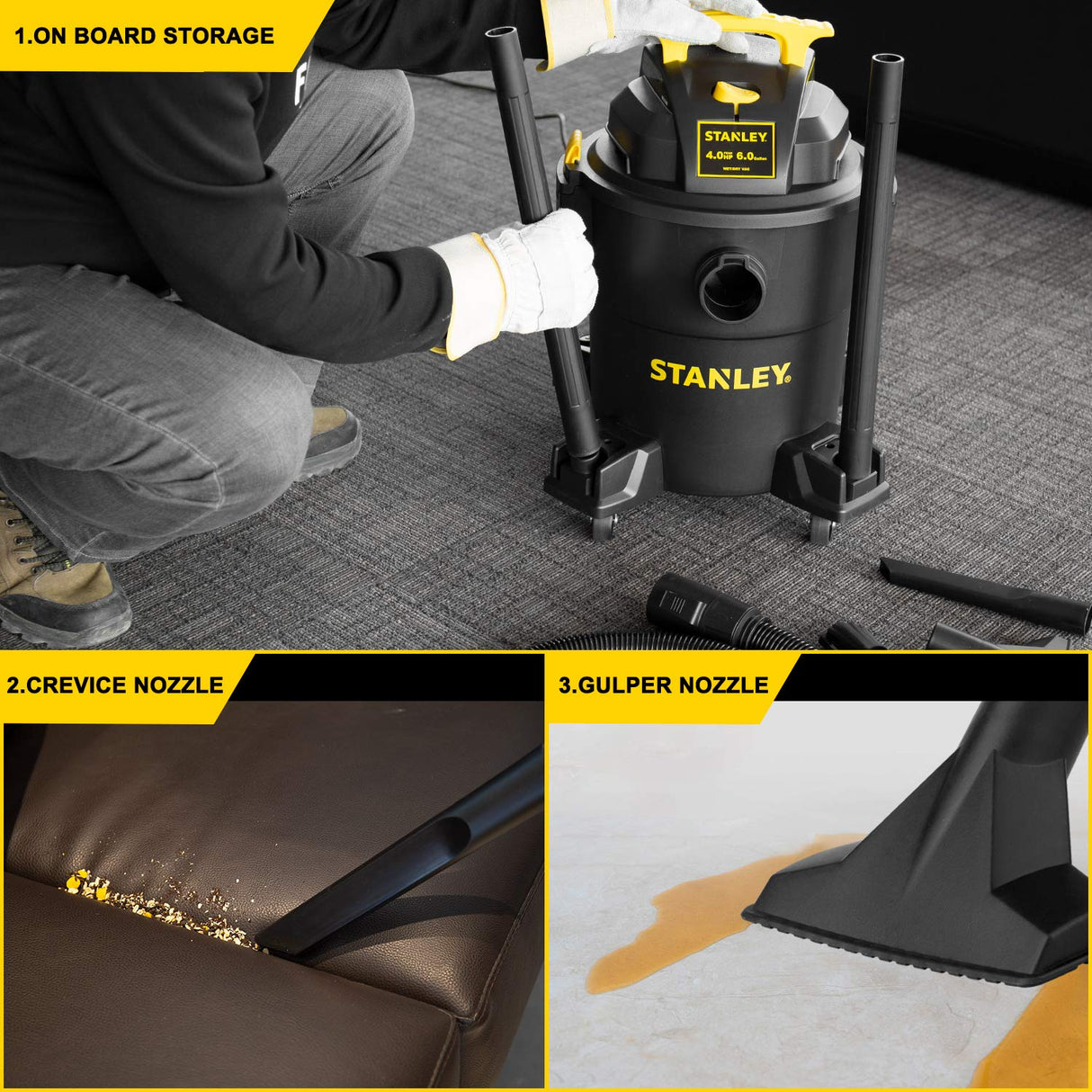 Stanley - SL18116P Wet/Dry Vacuum, 6 Gallon, 4 Horsepower Black Stanley