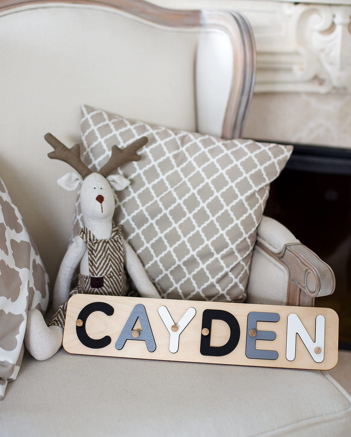 Personalized Wood Name Puzzle Montessori Toys Nursery Decor Customized Puzzle Educational Toys Sensory Toys 1st birthday Girl Gifts Custom Name Generic