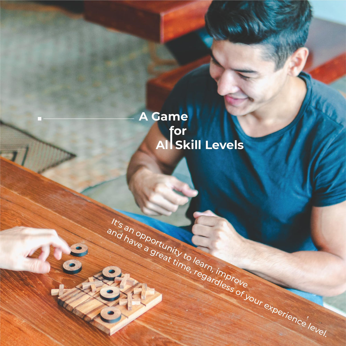 BSIRI Wooden Tic Tac Toe-Coffee Table Decor, Brain Teaser Puzzles for Adults, Unique Gifts for Kids, Classic Board Games for Adults and Family BSIRI