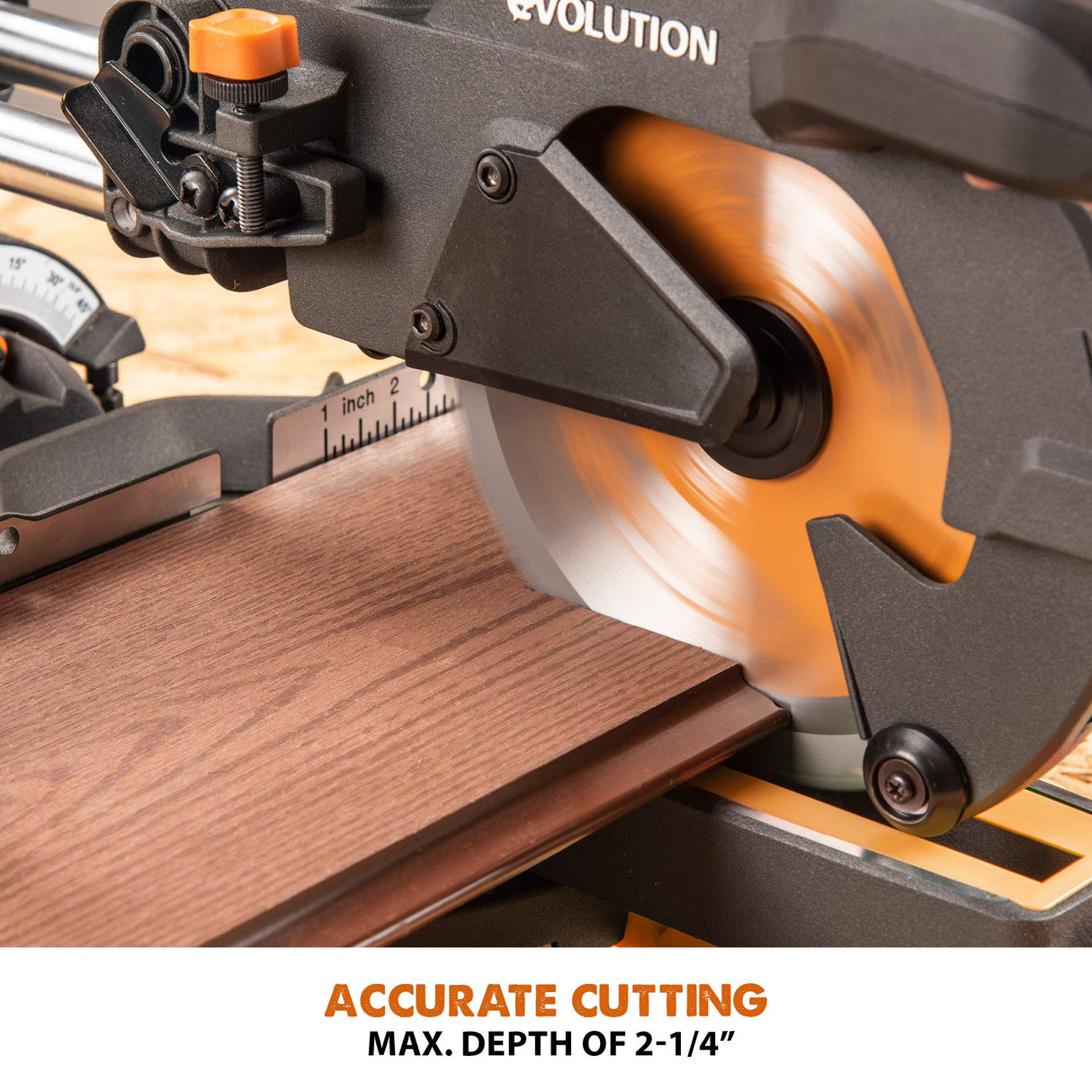 Evolution Power Tools R185SMS+ 7-1/4" Multi-Material Compound Sliding Miter Saw Plus Evolution