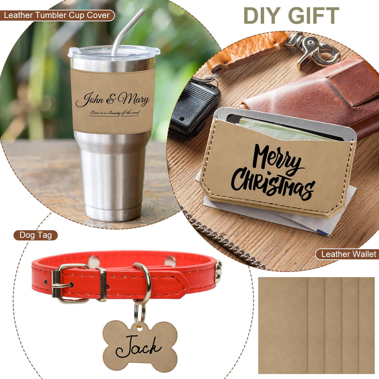 Huhumy 5 Pieces Laserable Leather Sheets 12 x 24 Inch Leatherette Sheets Brown Laser Leather Laser Engraving Supplies for Laser Engraving Art Craft Huhumy