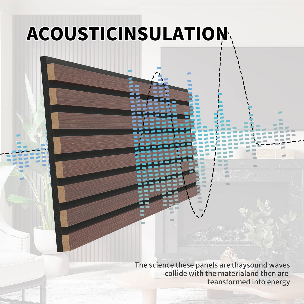 POHARE Wood Slat Wall Panels, 2 Pack Accent Decorative Acoustic Wood Slats for Wall and Ceilings, Acoustic Panels for Interior Wall Décor on Felt POHARE