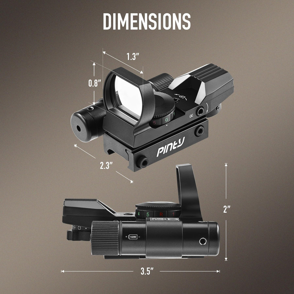 Pinty Red Dot Sight with Integrated Green Laser Sight, Laser Class IIIA, Laser Output Less Than 5mW Pinty