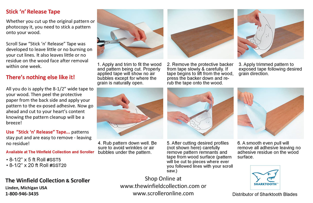 Winfield Collection Stick N' Release Scroll Saw Tape Winfield Collection