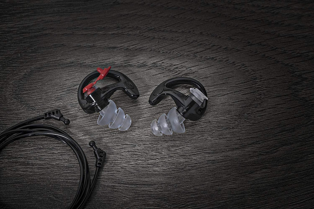 SureFire EP4 Sonic Defenders Plus filtered Earplugs, triple flanged design, reusable, Black, Medium SureFire