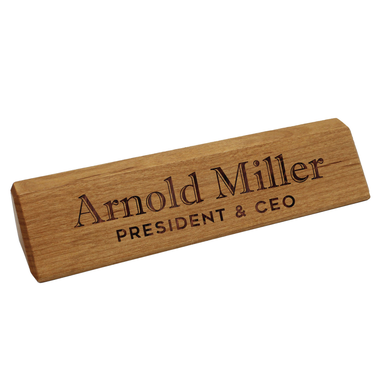 Personalized Desk Wedge Name Plate - Custom Engraved Business Gifts (Bamboo Wood) My Personal Memories