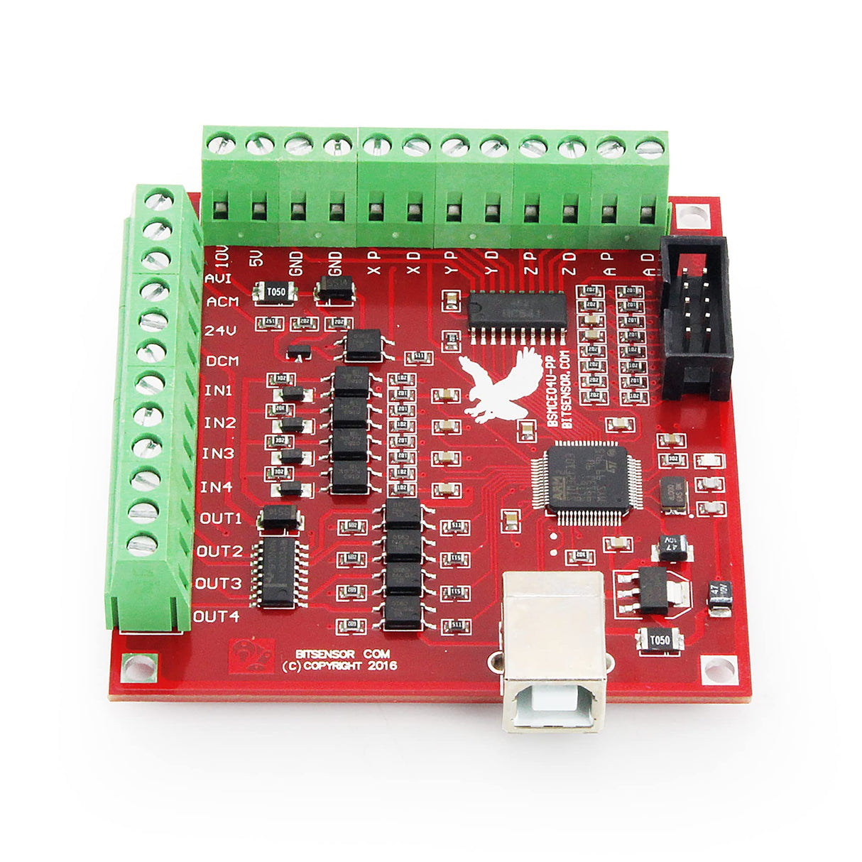 CNCTOPBAOS 4 Axis USB Mach3 Motion Control Card,Red 4-Axis Linkage MACH3 CNC Controller Board,Stepper Motor Driver Control Card 100KHz 4 Inputs CNCTOPBAOS