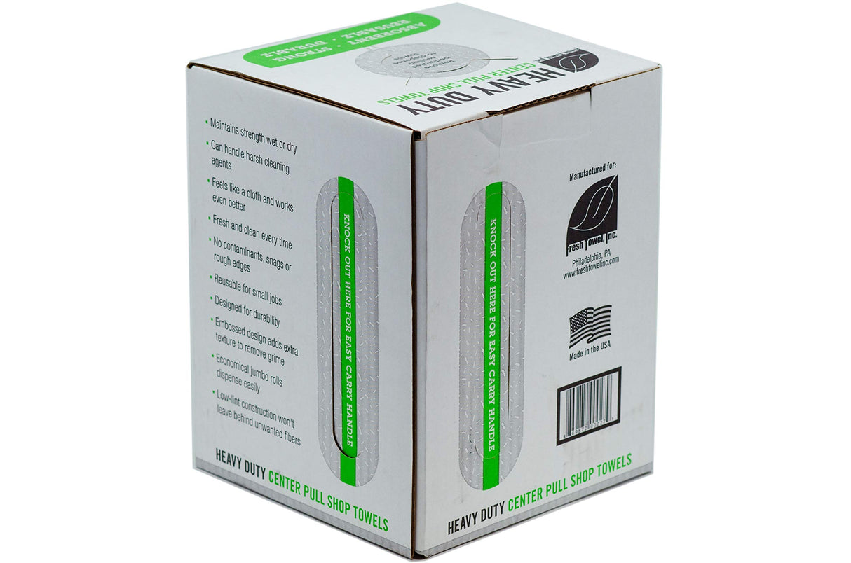 Fresh Towel Heavy Duty Center Pull Shop Towel Rags for Cleaning- (1 Box of 160 Sheets) Disposable Cleaning Towels - 9 x 12 inches - FT800 (White) Fresh Towel, Inc.