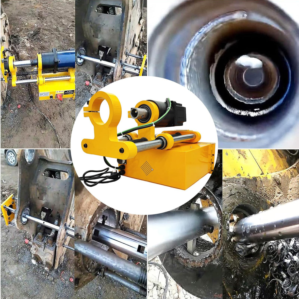 BREVELTION Line Portable Boring Machine, 45-180MM(1.77-7.08inch) Hole Diameter, Engineering Mechanical Connecting Rod Hole Drilling Tool with 4.9ft BREVELTION