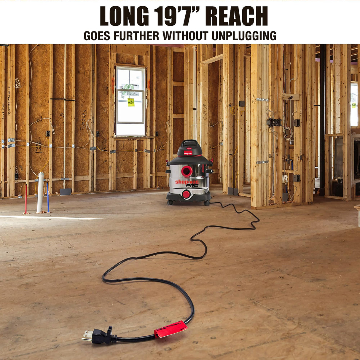 Shop-Vac 8 Gallon 6.0 Peak HP Wet/Dry Vacuum, Stainless Steel Tank, Portable Shop Vacuum with Multifunctional Attachments for Jobsite, Garage & Shop-Vac