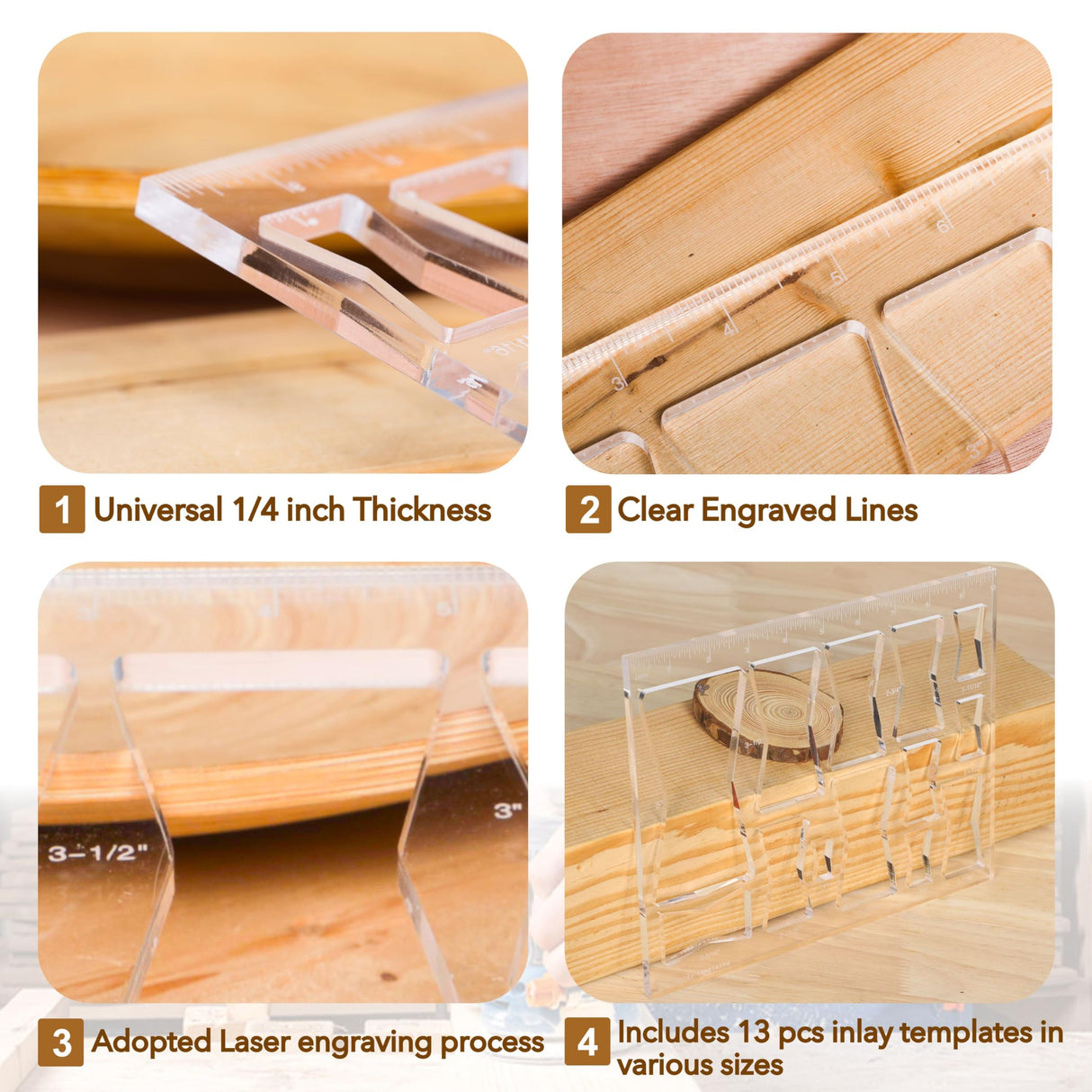 Soimuk Router Templates for Woodworking,Router Jig Butterfly Inlay Templates Decorative,13-in-1 Bowtie Router Templates(10 * 7.8 inches) soimuk