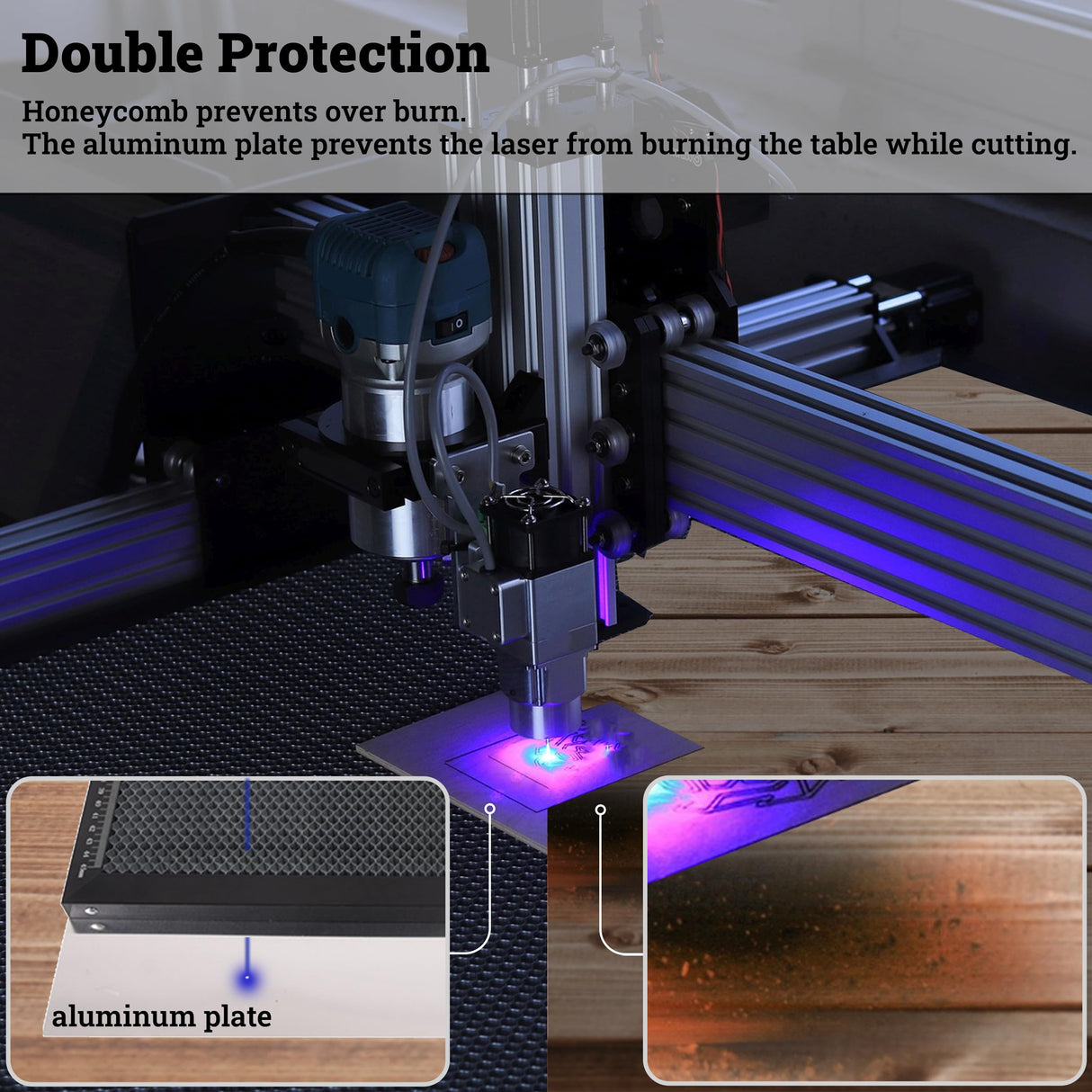 Dawot Laser Honeycomb Working Table 18.5"x17.32"x0.87" Honeycomb Laser Bed for Smooth Edge Cutting, Fast Heat Dissipation and Dawot