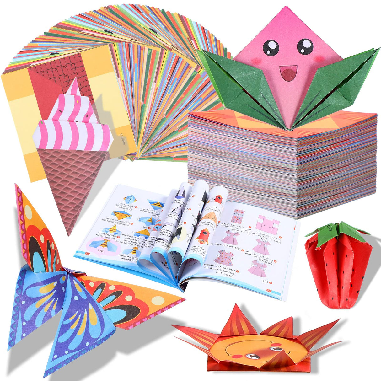432 Sheets Origami Paper with Guiding Book, Origami Kit for Kids Ages 8-12, 54 Pattern Double Sided Folding Art Crafting Supplies for Adult Teen Thenshop