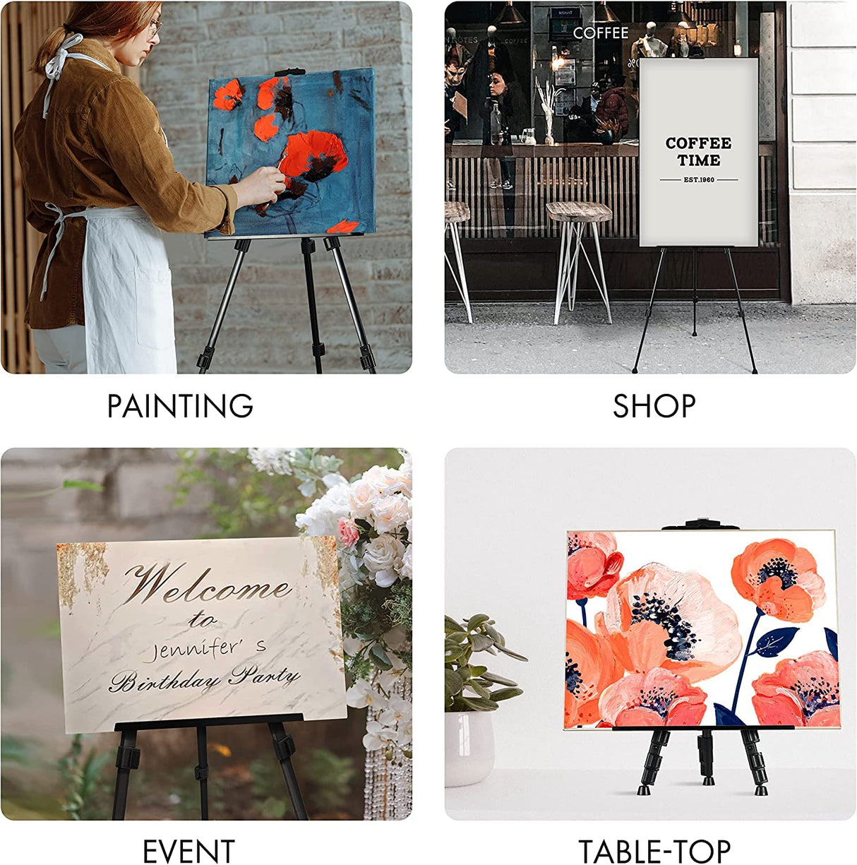 Artify 66 Inches Double Tier Easel Stand, Adjustable Height from 22-66”, Tripod for Painting and Display with a Carrying Bag, Pack, Black ARTIFY art supplies