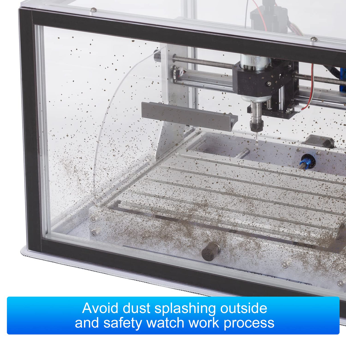 Acrylic CNC Enclosure 510 x 455 x 335 mm, Enhanced Protection, Dustproof,Cleaning, Noise Reduction, Compatible with CNC Router Machine 3018 Zhong Hua Jiang