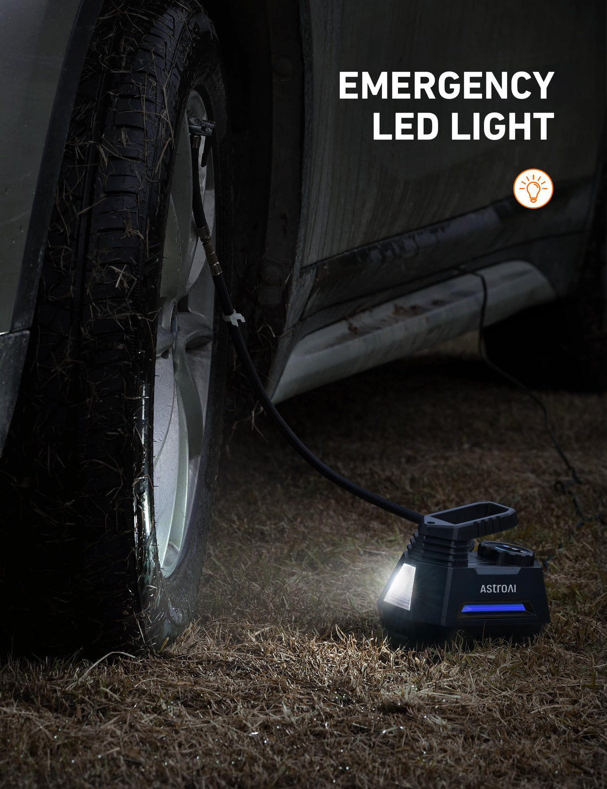 AstroAI Tire Inflator Portable Air Compressor Air Pump for Tires - Car Accessories, 12V DC Auto Pump with Digital Pressure Gauge, 100PSI with AstroAI