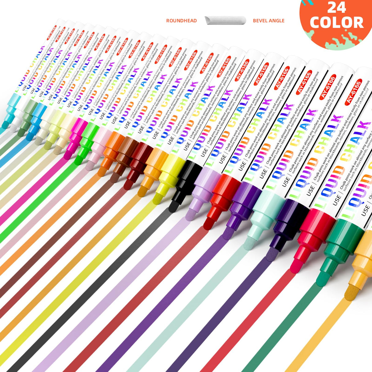 IJIANG Bundle Liquid Chalk Markers Set, 8 Pack Metallic Chalk Markers Pens & 24 Pack Liquid Chalk Markers IJIANG