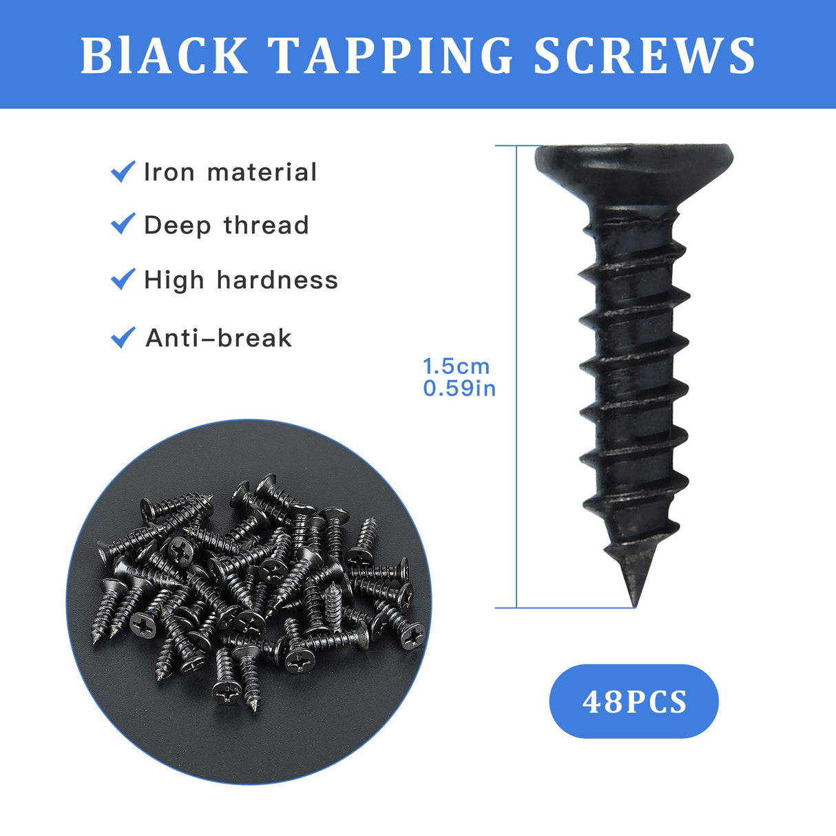 Worldity 8PCS Black Straight Brace, 3.94 x 1.97 Inches Wood Bracket, Flat Straight Mending Plates with Mounting Screws, Joining Fixing Bracket for Worldity