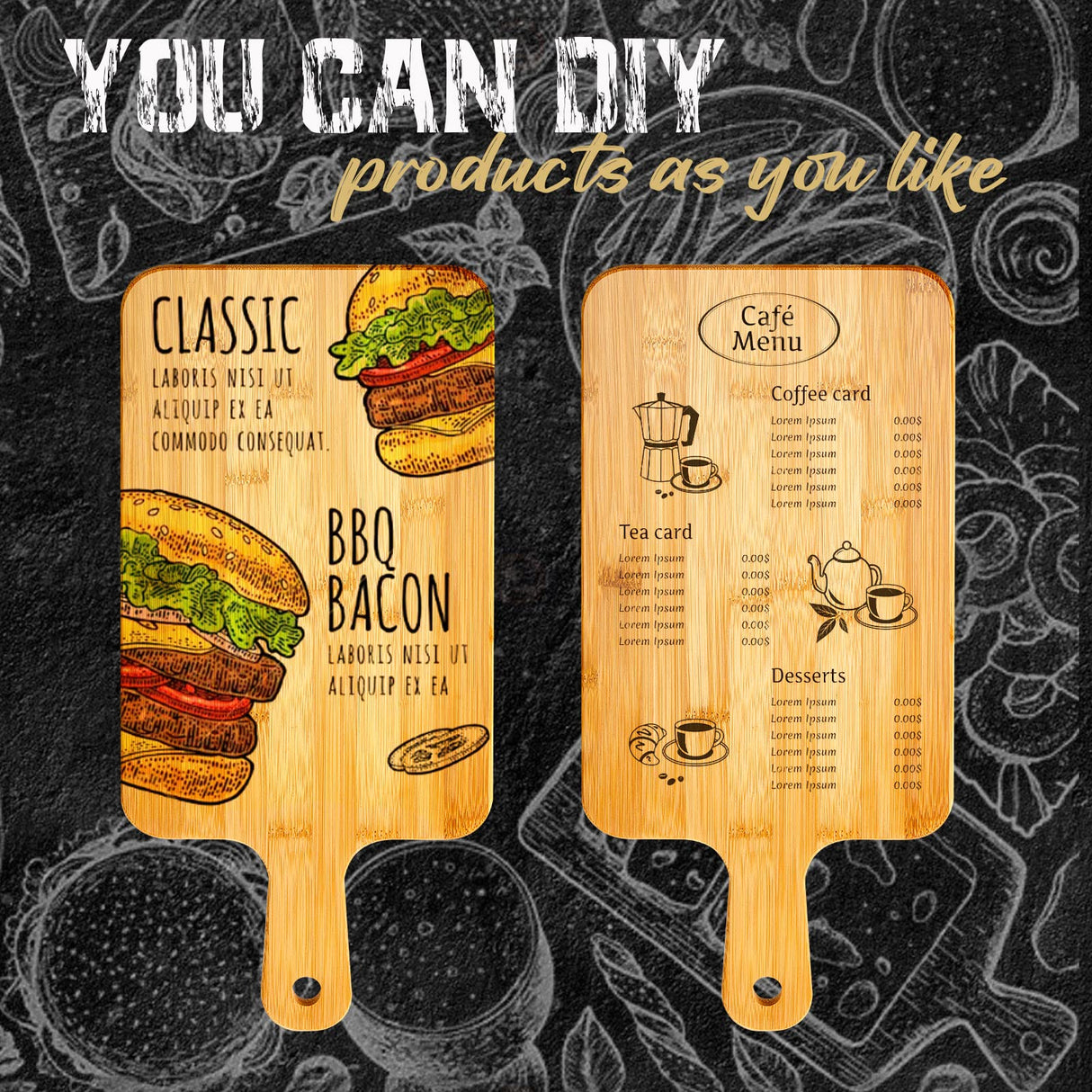 Nuenen 10 Pcs Wood Cutting Board with Handle 15.7 x 7.8 Inch Wooden Serving Board Kitchen Chopping Boards for Pizza, Bread, Cheese, Charcuterie, Nuenen