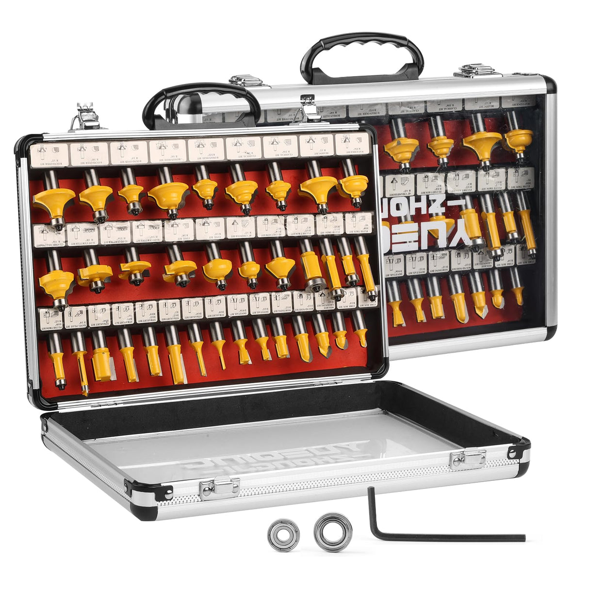 Yueqing Zhongji Router Bit Set of 35 Pieces Router bits 1/2 Inch Shank 35pcs Expert Router Bit Kit C3 Alloy Blade Router bits for Precision Carving Yueqing Zhongji