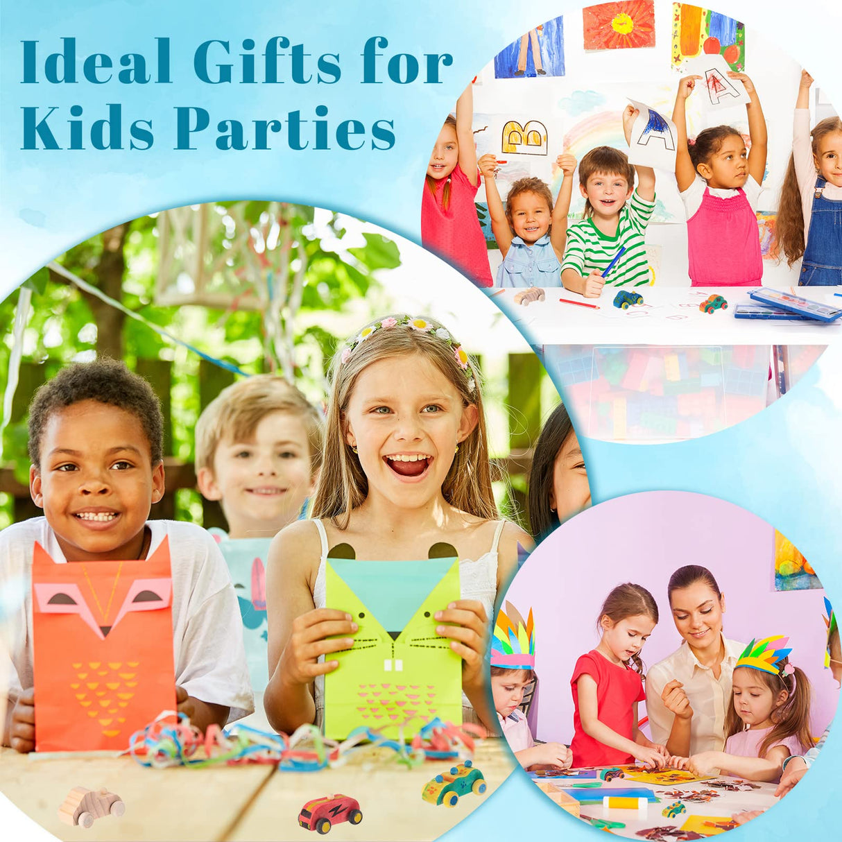 Leitee 12 Sets Unfinished Paintable Wooden Cars DIY Toys with Watercolor Paint Wooden Toy Cars Wood Crafts for Woodworking School Family Arts Home Leitee