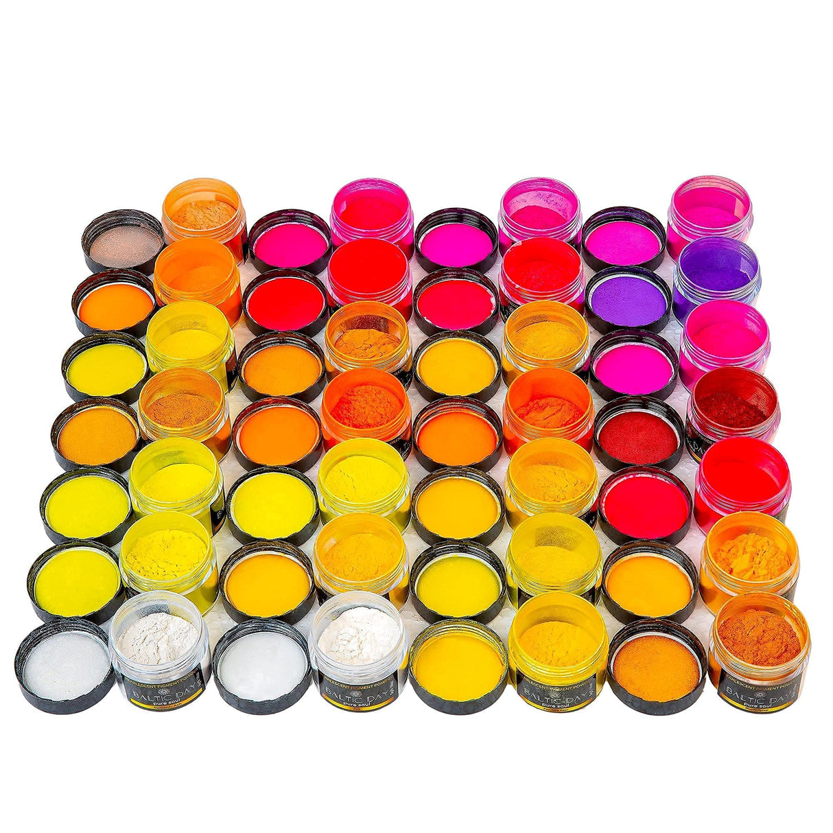 BALTIC DAY - Mica Powder, 100 x 5g Jars of Mica Powder for Epoxy Resin Set - Epoxy Resin Color Pigment Powder - Pigments for Soap Making, Candle, BALTIC DAY