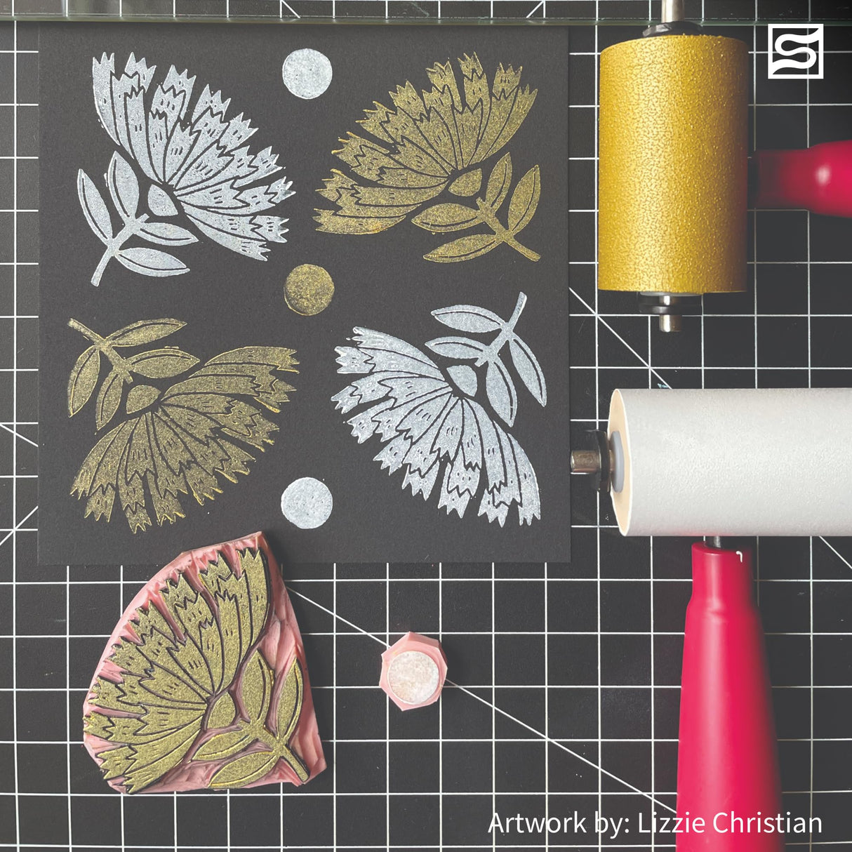 Speedball Water-Soluble Block Printing Ink, 8-Ounce Jar, Black Speedball