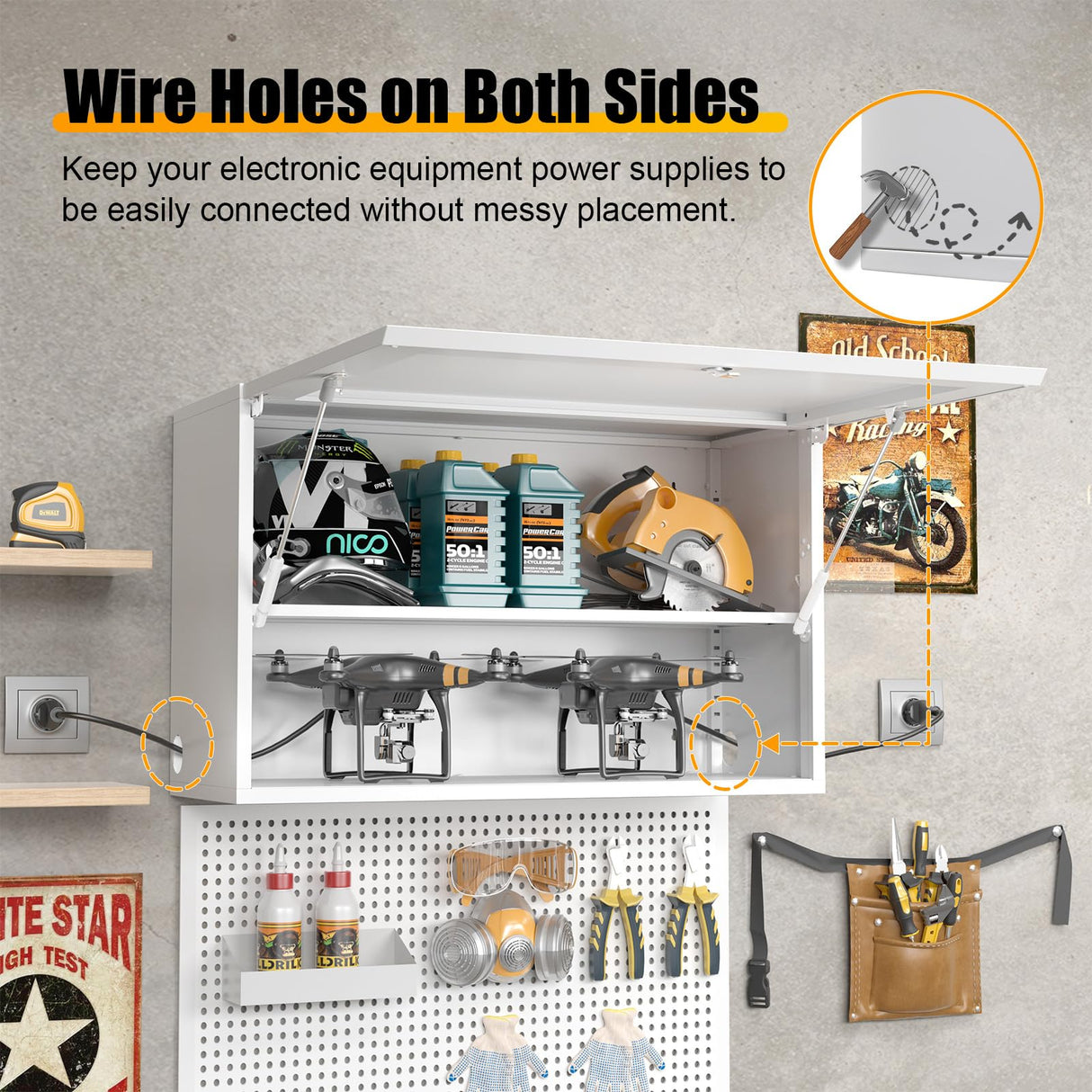 Wall Storage Cabinet Metal Garage Locker Medicine Cabinet with Locking Door Adjustable Shelf Bathroom Wall Cabinet Over The Toilet Storage Cabinet MetalMax