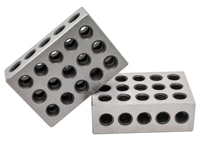 LLDSIMEX Pair 1" x 2" x 3" Precision Steel 1-2-3 Blocks 23 Holes