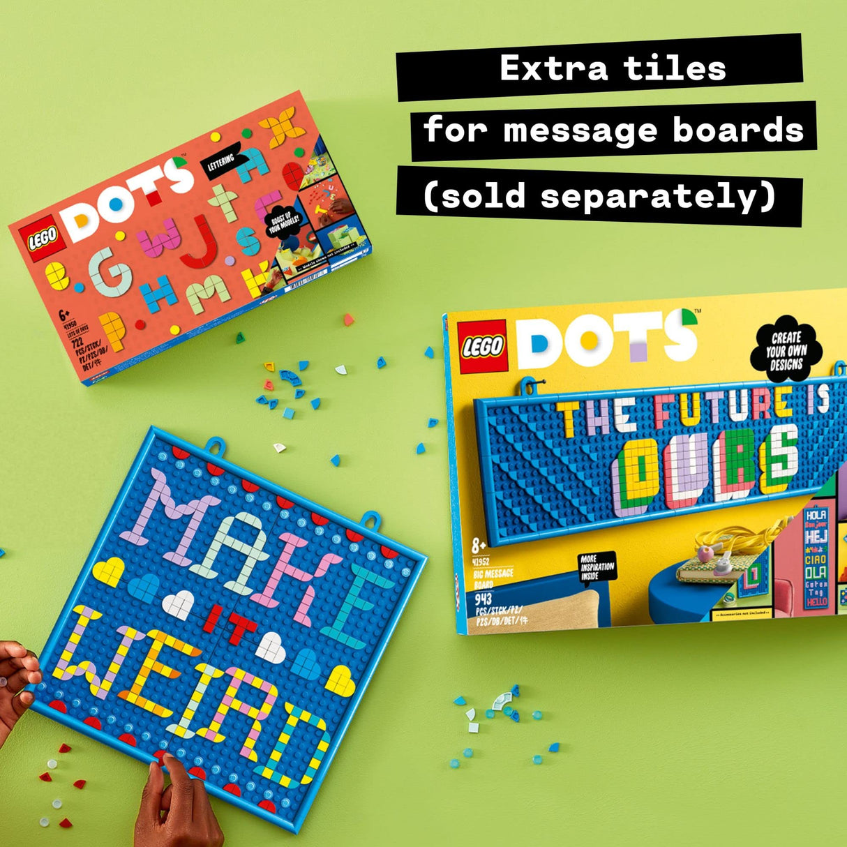 LEGO DOTS Lots of DOTS Lettering Tiles 41950 Ultimate Collection Arts & Crafts Kit for Kids, Make Custom Messages, Room Decorations, Express LEGO