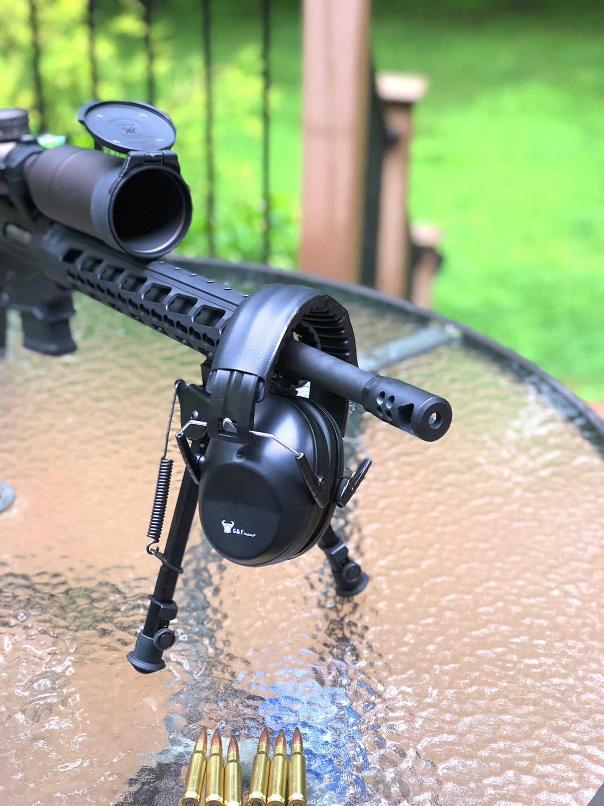 Earmuffs hearing protection with low profile passive folding design 26dB NRR and reduces up to 125dB, black G & F Products