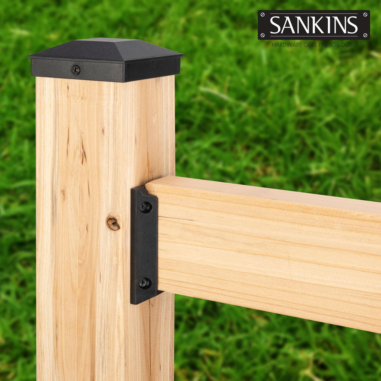 SANKINS 10pcs Deck Railing Bracket Connectors for 2x4, Deck Railing Kit Durable PP Plastic, Brackets for Connection of Wooden Deck Railing Posts, SANKINS