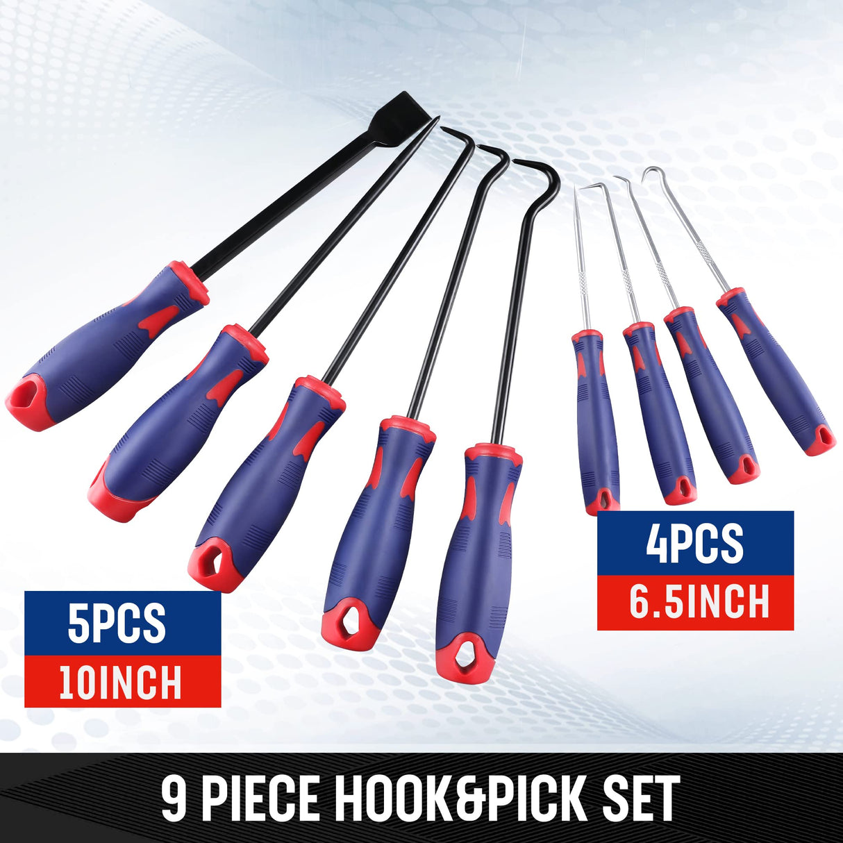 WORKPRO 9Pcs Precision Pick & Hook Set with Scraper, Automotive & Electronic Hand Tools, W000846A WORKPRO