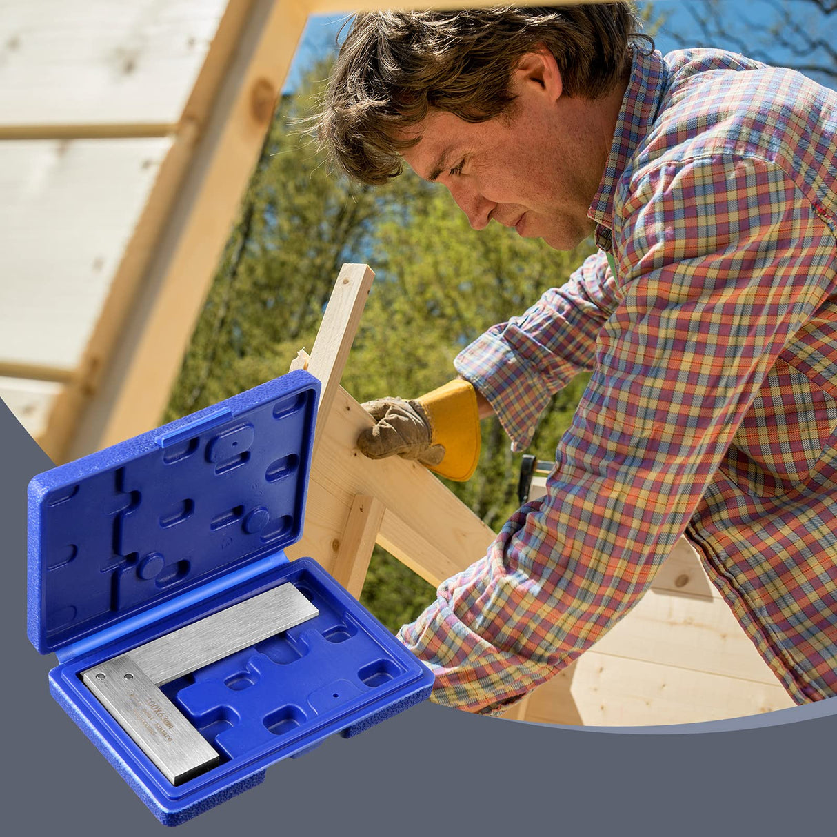 Machinist Square Set, 2, 3, 4 and 6 Squares Machinist Square Mechanical Engineer Steel Square High Precision 90 Degree Wide Base Square Tool L-type Frienda