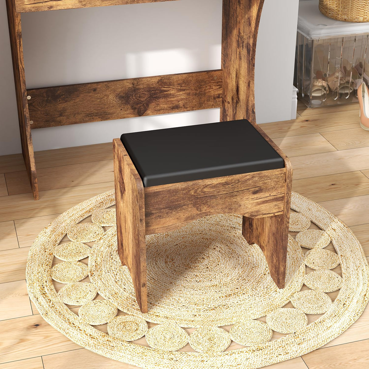 Vanity Desk with Mirror and Lights, Vanity Set Makeup Vanity Table with Adjustable Lights One Drawer Storage Makeup Table with Stool Vanity Desk for Panana