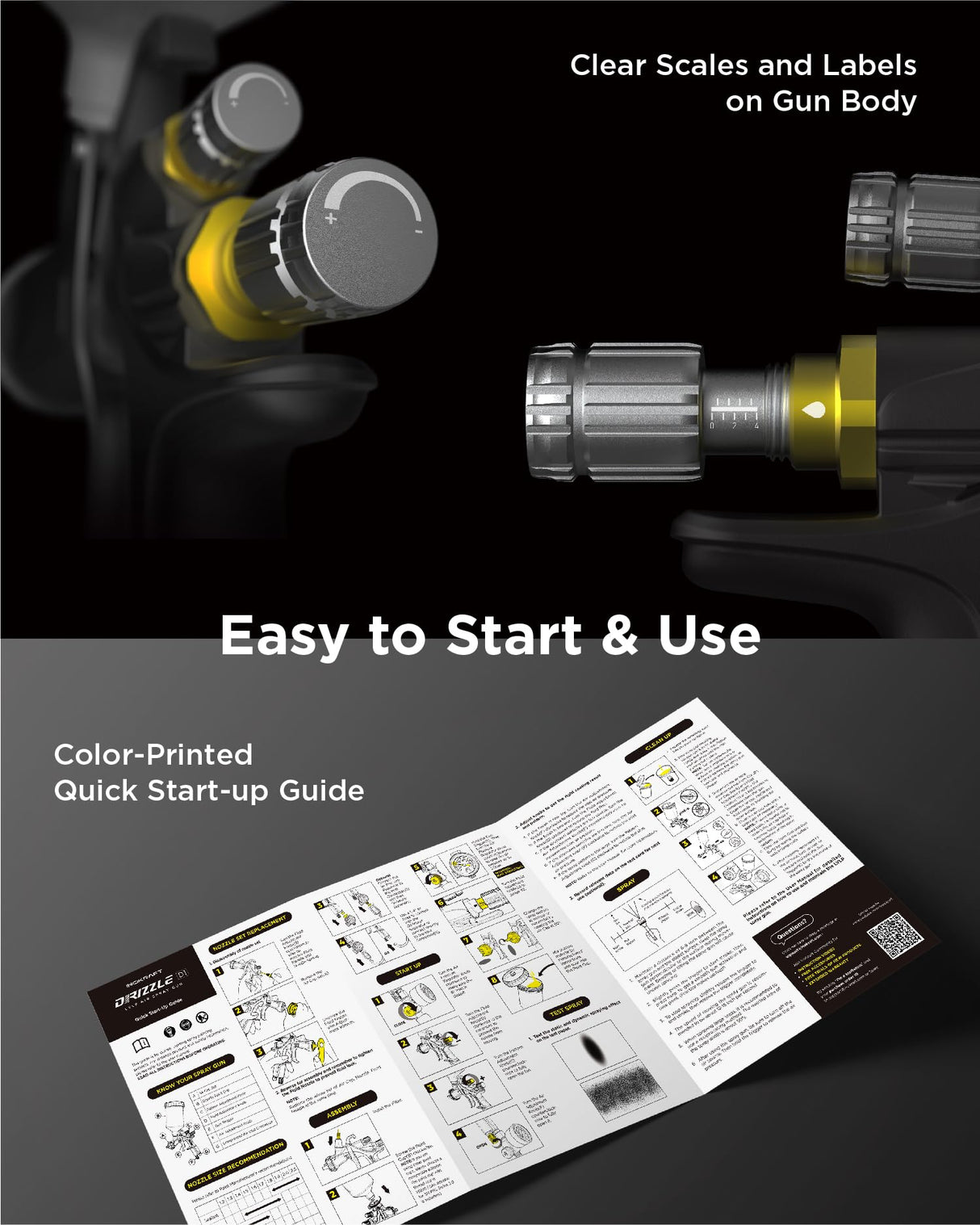 InoKraft D1 LVLP Air Spray Gun Premium Kit, Easy to Use, Paint Gun for Cars & House DIY Painting, 1.3/1.5/1.7mm Nozzles, with Paint Sprayer InoKraft