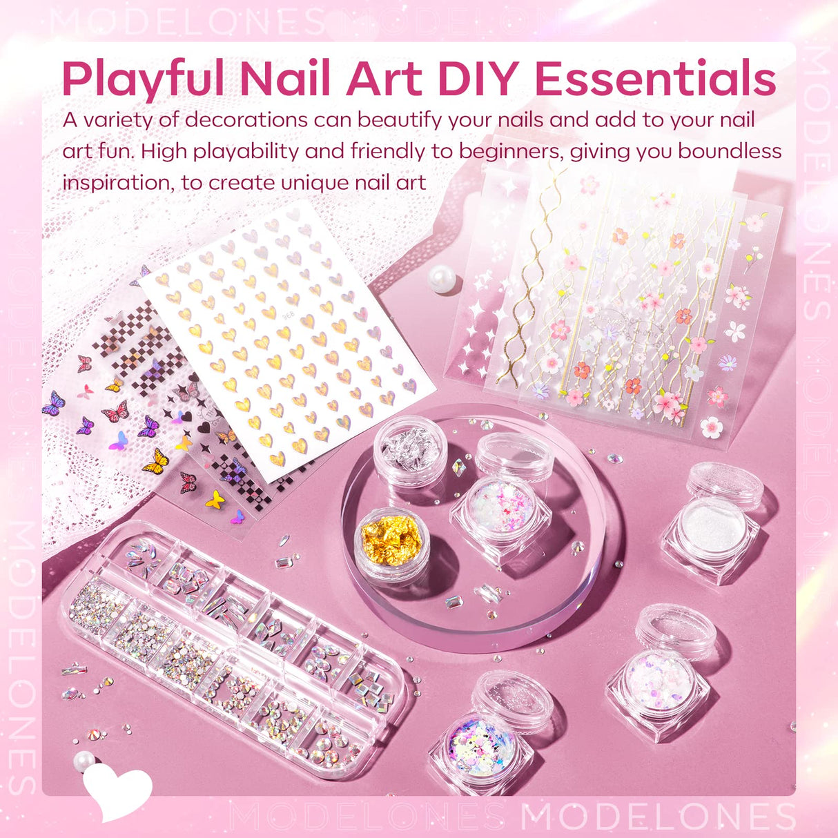 Modelones Poly Nail Gel Kit 8 Rosy Pink Colors with 48W LED Nail Lamp Poly Extension Gel Complete Nail Art Tools Professional Starter Manicure Kit modelones