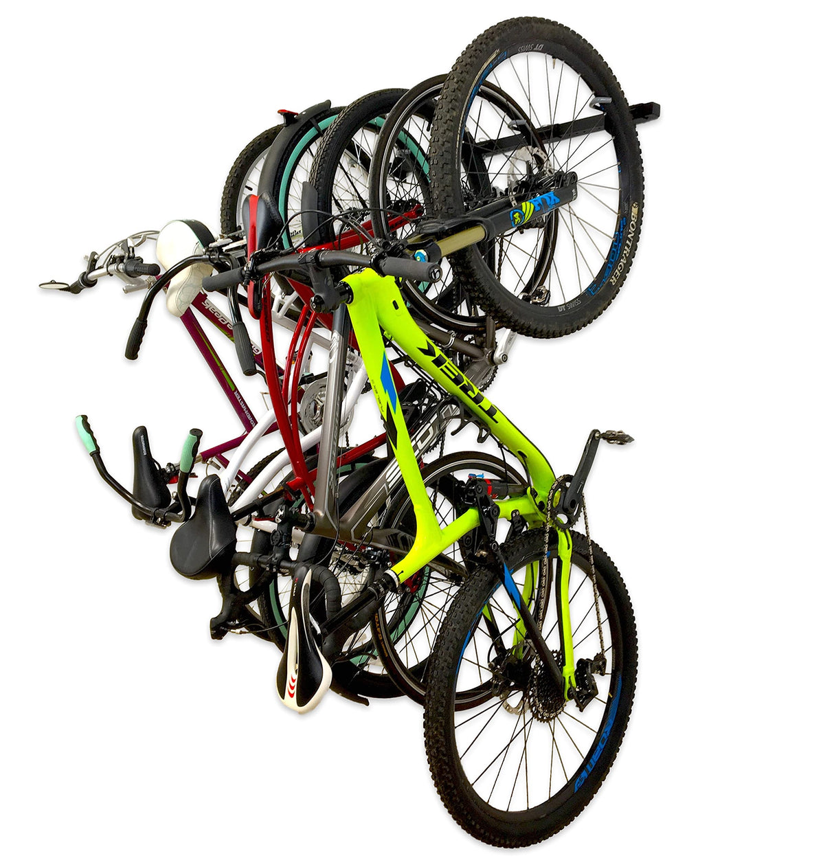 StoreYourBoard Bike Storage Rack, Holds 5 Bicycles, Home and Garage Organizer, Adjustable Wall Hanger Mount StoreYourBoard