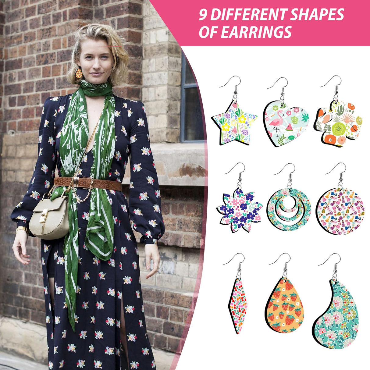 Deekypol 54 Pcs Sublimation Earring Blanks with Earring Hooks & Jump Rings, Sublimation Blanks Products Bulk for Girls Women Christmas DIY Deekypol