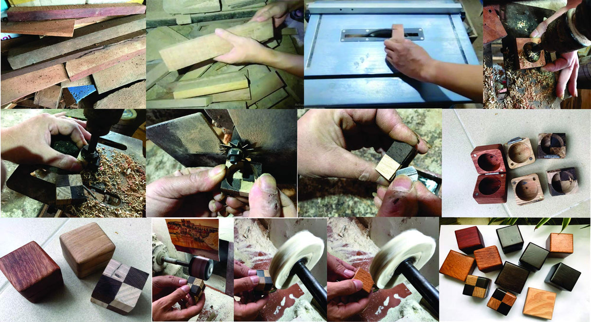 Handicraftviet Ring Box Mr and Mrs – Handmade Heart Shape Ring Box for Wedding Ceremony, Wedding Ring Box Small Engraved for Engagement/Proposal, Handicraftviet