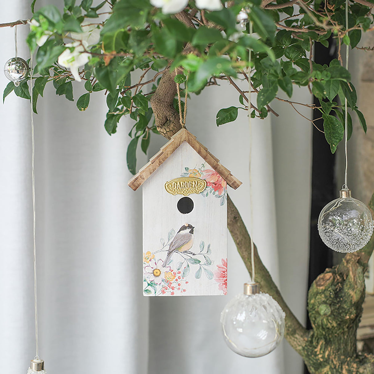 Z² BellaDecor Wooden Humming Bird Houses for Outside Birdhouses for Outdoors Hanging Bird House Unique Bird Nest for Garden Patio Yard Lawn Backyard Z² BellaDecor