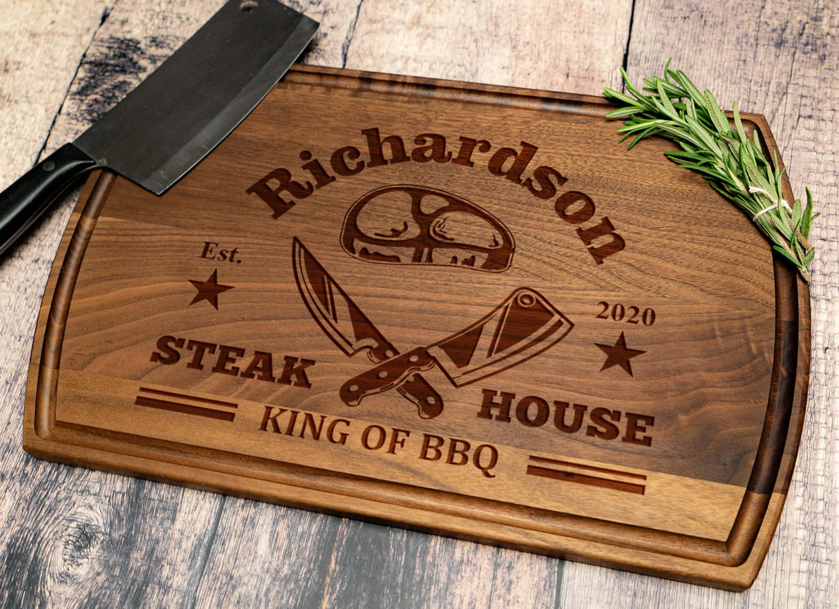 Personalized Dad Cutting Board - Custom Wood Grill Board For BBQ Masters - Unique Barbeque and Grilling Gift Idea for Fathers Day, Birthday, Tayfus